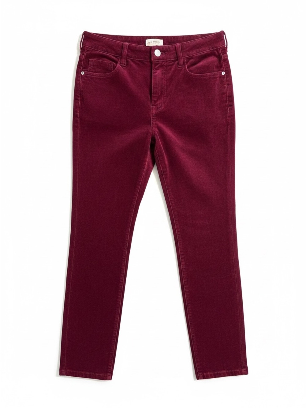 Anthropologie Pilcro High-Rise Skinny Corduroy Pants Women 28 Burgundy NWT - Picture 2 of 9